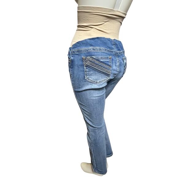 Indigo Blue Maternity Bootcut Jeans Secret Fit Belly® Medium Wash Size M - Picture 14 of 16